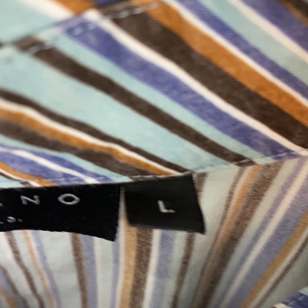 Large men’s casual button down Positano large made in USA stripe multicolor